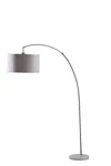 Hivvago 86" Beige And Antique Gold Arched Floor Lamp With Gray Drum Shade