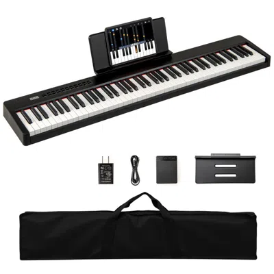 Hivvago 88 Keys Velocity-sensitive Piano Keyboard With French Dream Audio Source In Black