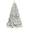 Hivvago 4.5ft Flocked Christmas Tree With 250 Ul Lights And 24 Natural Pine Cones Snowy Pvc Tips In White