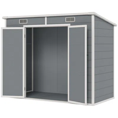 Hivvago 8x4 Resin Garden Storage Shed With Window In Gray