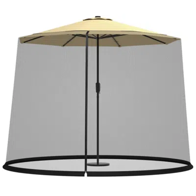 Hivvago 9 -10 Feet Outdoor Umbrella Table Screen Mosquito Bug Insect Net In Neutral