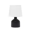 Hivvago 9" Black Concrete Novelty Table Lamp With White Drum Shade In Black