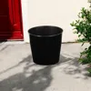 Hivvago 9" Black Recycled Plastic Indoor Outdoor Round Pot Planter In Black