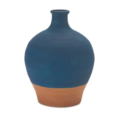 Hivvago 9" Blue Round Ceramic Urn