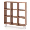 Hivvago 9-cube Bookcase With 6 Removable Shelves And Raised Support Feet-brown