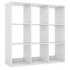 Hivvago 9 Cube Bookshelf With Back Guardrail For Living Room Bedroom-white