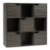Hivvago 9-cube Wooden Freestanding Bookcase For Home And Office-gray