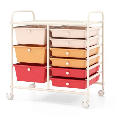 Hivvago 9-drawer Rolling Storage Cart With Colorful Drawers And Metal Frame