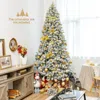 Hivvago 9 Feet Artificial Christmas Tree With Premium Snow Flocked Hinged