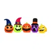 Hivvago 9 Feet Inflatable Pumpkin Patch Family With Built-in Led Lights And Witch Hats