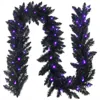 Hivvago 9 Feet Pre-lit Christmas Halloween Garland With 50 Purple Led Lights
