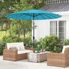 Hivvago 9 Feet Round Patio Umbrella With 18 Fiberglass Ribs-wine