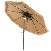Hivvago 9 Feet Solar Powered Thatched Tiki Patio Umbrella With Led Lights.