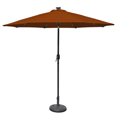 Hivvago 9 Foot Octagonal Olefin Market Umbrella With Auto-tilt Terra Cotta