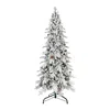 Hivvago 8 Ft Flocked Pe/pvc Christmas Tree With 44 Natural Pine Cones 1634tips In Gray