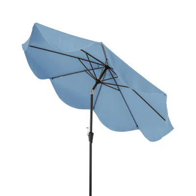 Hivvago 9 Ft Patio Umbrella With Crank Handle And Push Button Tilt In Blue