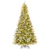 Hivvago 9 Ft Preit Pre-lit Artificial Christmas Tree With Lush Tips And Warm White Leds In Multi