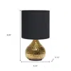 Hivvago 9" Gold Porcelain Round Table Lamp With Black Drum Shade In Black