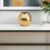 Hivvago 9" Gold Round Aluminum Table Vase In Gold