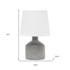 Hivvago 9" Gray Concrete Round Table Lamp With White Drum Shade In Multi