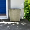 Hivvago 9" Gray Recycled Plastic Indoor Outdoor Round Pot Planter In Green