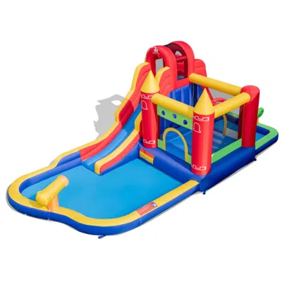 Hivvago 9-in-1 Inflatable Bounce Castle With Water Slide And Splash Pool Without Blower
