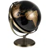 Hivvago 9-inch Metallic Black World Globe With Metal Stand-golden In Black