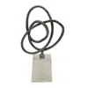 Hivvago 9 Inch Table Sculpture, Abstract Loop Design, Block Base, Black, Silver In Black
