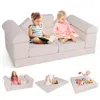 Hivvago 9-piece Climb And Crawl Foam And Floor Playset With Breathable Suede Fabric