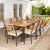 Hivvago 9-piece Patio Dining Set With 8 Wooden Armchairs