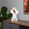 Hivvago 9" Red And White Plastic Tabletop Sign With Led In White