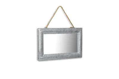 Hivvago 9" Silver Metal Framed Accent Mirror In Gray