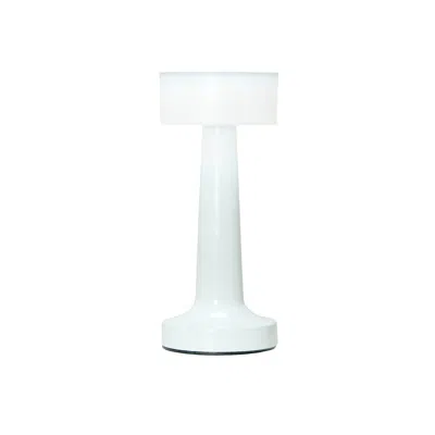 Hivvago 9" White Metal Lighthouse Table Lamp