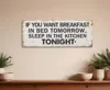 Hivvago 9" X 24" White And Black If You Want Breakfast Wood Wall Decor In White