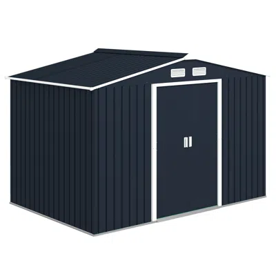 Hivvago 9' X 6' Garden Storage Shed With Double Locking Doors In Blue