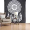 Hivvago 92" X 84" Black And White Abstract Cotton Hanging Tapestry In Gray