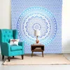 Hivvago 92" X 84" Blue And White Mandala Cotton Hanging Tapestry In Blue