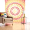 Hivvago 92" X 84" Mustard Red And White Mandala Cotton Hanging Tapestry In Multi