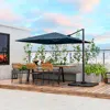 Hivvago 9.5 Feet Square Patio Cantilever Umbrella With 360â° Rotation-beige
