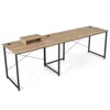Hivvago 95 Inch 2-person L-shaped Long Reversible Computer Desk With Monitor Stand-natural