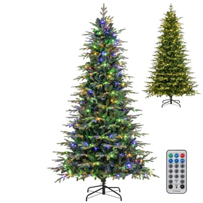 Hivvago 9ft Artificial Christmas Tree With Pre-lit Warm White Led Lights In Green