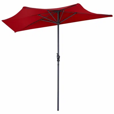 Hivvago 9ft Patio Bistro Half Round Umbrella -beige