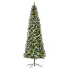 Hivvago 9ft Pre-lit Snow-dipped Artificial Christmas Tree With Realistic Branches In Multi