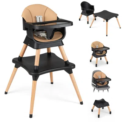 Hivvago 9-in-1 Convertible High Chair With Solid Wood Legs For Babies And Toddlers