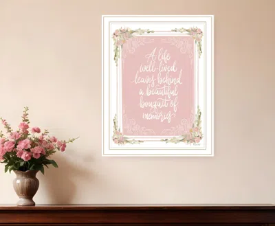 Hivvago A Life Well Lived White Framed Print Wall Art In Pink
