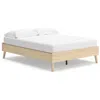 Hivvago Abis Full Platform Bed, Natural Brown Wood, Low Profile Tapered Legs