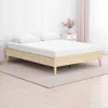 Hivvago Abis Queen Platform Bed, Natural Brown Wood, Low Profile Tapered Legs