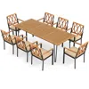 Hivvago Acacia Wood Outdoor Furniture Set 9 Pieces Patio Dining Set With 8 Chairs In Brown