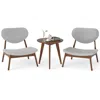 Hivvago Accent Chairs Set Of 2 With Side Table And Solid Wood Frame In Gray