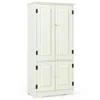 Hivvago Accent Floor Storage Cabinet With Adjustable Shelves Antique 2-door